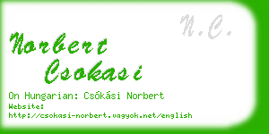 norbert csokasi business card