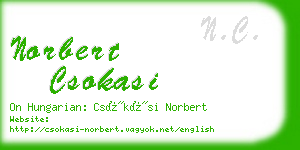 norbert csokasi business card